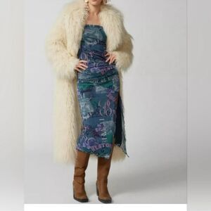 NWOT Urban Outfitters Floral Mesh Strapless Tube MIDI Dress